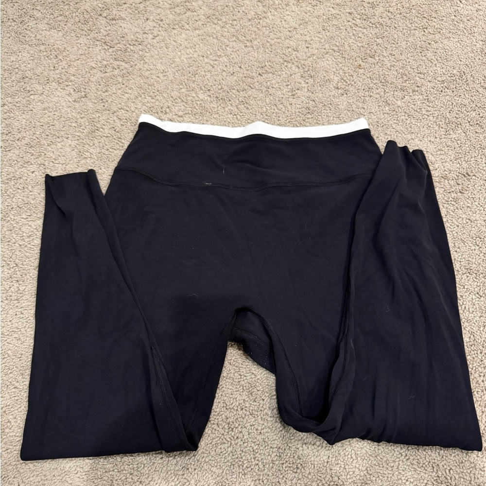 TWO pairs of Leggings one with White Waistband & second pair of all black